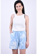 Women Shorts Vero Moda Elena Hw Tie Dye Snow White/Cashmere Blue